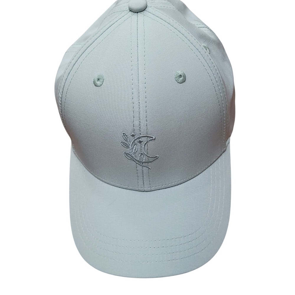 Blogilates Pastel Green Criss Cross Back Ponytail Hat Moon‎ Leaf Logo Women